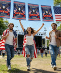 People celebrating under 250th Anniversary USA Flag Garden Flag Burlap 12x18 Inch Double Sided Patriotic Yard Decor Featuring 1776 2026 Eagle