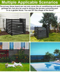Outdoor AC Unit Fence Screen Set, 3 Panels, 42 Inch Tall By 38 Inch Wide, hiding trash cans and pool equipment, black metal