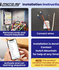 Installation steps for Easy Start Breeze 399 Soft Starter For RV Air Conditioners with cover removal, wire connection, and activation.