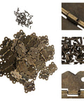 Antique Bronze Hinge Set For Wooden Boxes And Cabinets, 30x27mm Iron Hardware With Flush Mount For DIY Projects