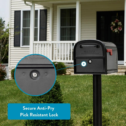 Locking Parcel Mailbox X Large Pewter Built Like A Tank, Heavy Duty Galvanized Steel With Secure Locking Lid by house front