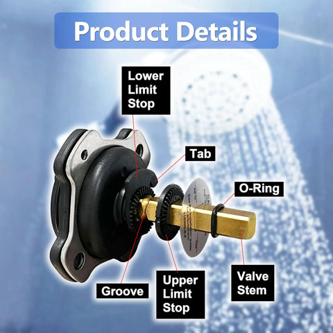 Complete Mixer Cap and Pressure Balancing Unit Kit for K-15701-K and K-15700-K Mixing Valves showing valve stem details