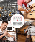 450 Piece Self Tapping Screws Kit Made From 410 Stainless Steel For Fast Strong Mounts In Metal Plastic And Wood with packaging and usage scenarios.