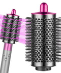Upgraded Large Round Brush Attachment For Dyson Airwrap Rose Color Jumbo Oval Volumizing Brush For Easy No Fuss Smooth Frizz Free Styling Heat Safe Bristles No Overheating Sleek Accessory For Effortless Hair Makeover.