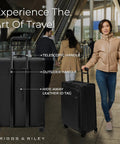 Briggs & Riley 29in large expandable spinner luggage, black; pair of suitcases on wheels.