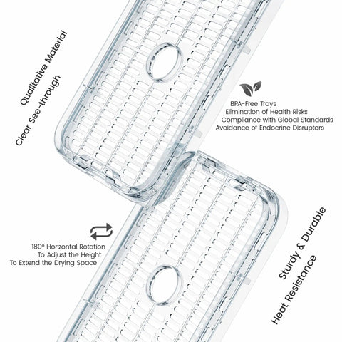 Clear BPA-free trays of No Sweat Compact Food Dehydrator for Crafting Homemade Beef Jerky and more, showcasing durable design.