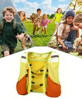 Trail Ready Hydration Running Vest with Lightweight Pack in front of kids playing outdoors