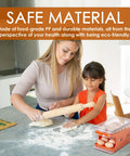 Woman and child baking with Stackable Fridge Egg Organizer With Lid, Large Capacity Egg Holder Tray For Refrigerator on counter