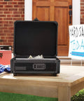 Locking Cash Box With Removable Tray And Under Tray Storage For Tickets And Receipts, Combination Lock, 8.5 By 4 By 10 Inches, Tactical Black on outdoor table