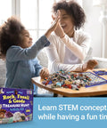 Rock Mineral And Geodes Treasure Hunt Kit With 250 Pieces Real Shark Teeth Fossils ID Sheet And Rock Book STEM Educational Toy For Kids Teens Hands On Science Activity, mother and child high-five
