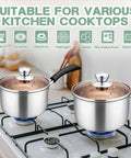 1 Qt Stainless Steel Saucepan With Lid For Gas And Electric Stoves Camping And Travel Healthier Cooking No Cap Rust Free 18 10 Nonreactive Pot on stovetop