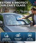 Person using Hard Water Spot Remover For Glass Spotless X2 No Scrubbing Easy On Shower Doors Car Windows And Windshields Professional