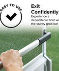 RV Screen Door Cross Bar For Campers And Travel Trailers, Shields Your Screen Door From Smacks And Damage, Makes Exiting A Breeze, Adjustable From 21 5/8 To 28 5/8 Inches, Durable Travel Trailer Accessory, aluminum grab bar on RV screen door