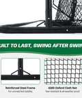 All In One Golf Practice Net With Mat For Backyard And Garage Training Portable Driving Cage frame and net features