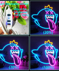 Totally Lit Ghost Neon Sign LED Light With Dimmable Switch Colorful Rainbow Glow For Kids Room Game Room Man Cave Birthday