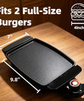 Tiny But Mighty 10 Inch Mini Ceramic Electric Griddle With Adjustable Thermostat 1200W Nonstick Skillet on wooden table