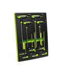 Nine Piece SAE Hex T Handle Driver Set With Bi Directional Torque And RPT Technology in foam tray, S2 steel