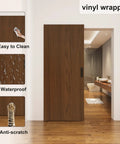 Image of 42 By 84 Inch Concealed Sliding Barn Door With Soft Close Mechanism And Heavy Duty Track System Waterproof Scratch Resistant Finish, vinyl wrapped.