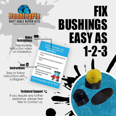 FM1KIT Manual Transmission Shift Cable Bushing Repair Kit components and instructions for easy installation.