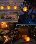 Gen 2 Solar Lanterns For Outdoors With Dual USB And Solar Charging, hanging and table use in garden, flame mode, night view