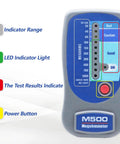 Pro Grade Insulation Tester Megohmmeter For HVAC And Electrical Systems, showing display panel with LED indicator and power button.