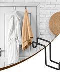Two Pack 4 Inch Heavy Duty Tack Hooks Over Rail Bridle Rack on a door holding robes and towels