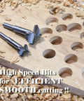 Top Shelf 18 Piece Forstner Bit Set 15 To 40 Mm Carbide Tipped Round Shank Wood Drill Bits With Heavy Duty Case for clean plywood holes.