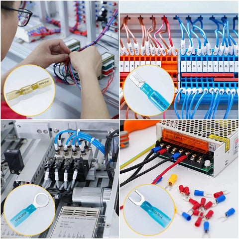Installation using 620 Piece Marine Grade Heat Shrink Wire Connector Kit For Marine Electrical Projects with assorted terminals