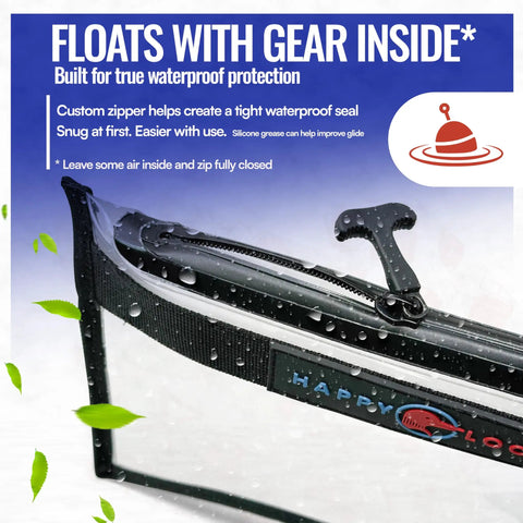Ready To Go Waterproof Fishing Tackle Bag Set Two Sizes For Serious Anglers, Submersion to 20 Feet, heat-sealed edges