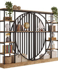 Dope Tall Industrial Bookshelf Set Of 2 With Reversible 5 Tier Shelves featuring decorative items and books