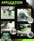 Tile Hole Saw Kit 14 Piece Diamond Core Drill Bit Set For Porcelain Ceramic Marble Brick Granite in use on various surfaces.