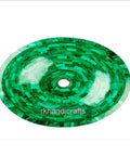 Malachite Green Vessel Sink With A Sleek Glazed Finish And Modern Silhouette For Bathroom Vanity Or Kitchen Counter Top Wash Basin 20 By 16 By 5 Inches, top view angle.