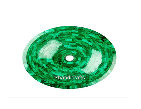 Malachite Green Vessel Sink With A Sleek Glazed Finish And Modern Silhouette For Bathroom Vanity Or Kitchen Counter Top Wash Basin 20 By 16 By 5 Inches, top view angle.