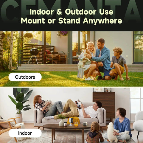 Professional Grade 4MP Wireless Outdoor Security Camera System With Solar Panel And Dual Band Wifi capturing families indoors and outdoors.