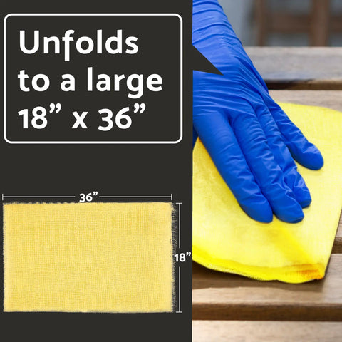 Pro Grade Tack Cloths Set, 15 Pack 18x36 Inches, Wax Free Silicone Free Anti Static Rags showing glove wiping a surface