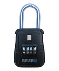 Black 12 Pack Key Safe Lock Box with Set Your Own 4 Digit Combination, Real Estate Key Storage visible from front angle