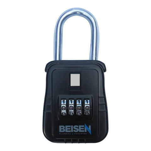 Black 12 Pack Key Safe Lock Box with Set Your Own 4 Digit Combination, Real Estate Key Storage visible from front angle