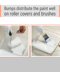 9 Inch Paint Tray Liners Pack Of 10 For Quick Color Swaps White Plastic Roller Tray Liners That Fit Standard Trays Crack Resistant And Durable Easy Cleanup For Pros And DIYers showing paint application