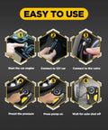 How to use Heavy Duty Portable Air Compressor For Daily Drivers With Crisp Digital Pressure Gauge And Auto Shutoff Plus Bright Emergency Led Light Plug And Play Car Tire Pump No Sweat Fast Inflate Kit.