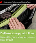 Applying High-Strength Automotive Masking Tape 36mm By 32m For Sharp Paint Lines With Conformable Backing on car surface