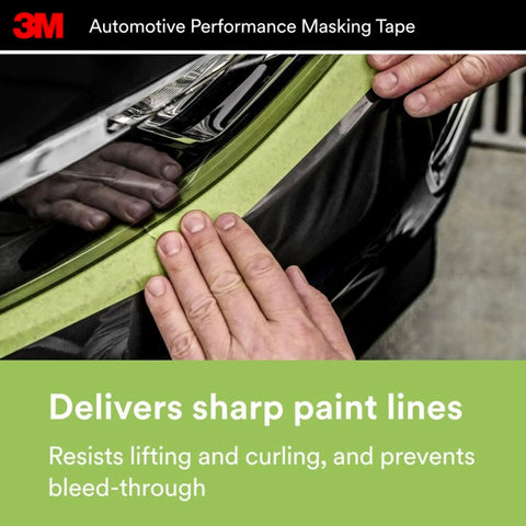 Applying High-Strength Automotive Masking Tape 36mm By 32m For Sharp Paint Lines With Conformable Backing on car surface