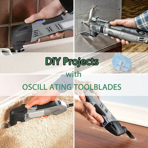 DIY Projects with 55 Piece Oscillating Tool Blade Kit With Quick Release Universal Blades For Wood Plastic Metal Versatile Multitool Set