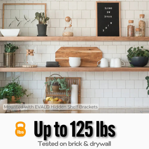 Six Inch Titan Mount Floating Shelf Brackets Tough As Nails Heavy Duty Hidden Carbon Steel Wall Supports Up to 125lbs