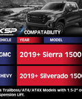 Chevy Silverado 1500 and GMC Sierra 1500 Front Upper Control Arms Adjustable Two To Four Inch UCA With Three Ball Joints And Rubber Bushings For 2019 Through 2026 Beefed Up Lifted Trucks fit 1.5-2" lift