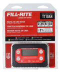 Package of One Inch In Line Digital Turbine Fuel Meter For Transfer 2 To 35 GPM 8 To 132 LPM Aluminum Body Black Red Display