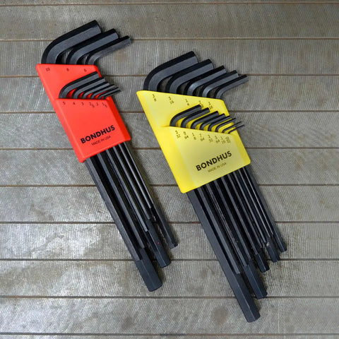 Long Arm Hex L-Wrench Set Double Pack For Pros, Heavy Duty And Easy To Grip, SAE 0.050 To 0.375 Inch And Metric 1.5 To 10 Mm, Multicolor Handles, Professional Grade Hex Keys For Mechanics And DIY Projects.