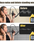 Before and after sound measurement using 48 Pack High Density Self Adhesive Sound Proof Foam Panels 12 By 12 By 2 Inches.