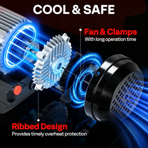Electric Hoist Winch 110V 440 Lb Capacity With Wireless Remote Control Up To 98 Ft Emergency Stop Button Safe Lifting Easy Install Beefy Heavy Duty Garage Workshop Lifter For Heavy Equipment motor cooling fan and ribbed clamp design