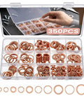 350 Piece Solid Red Copper Washers Metric Assortment Kit 10 Sizes M5 M6 M8 M10 M12 M14 Crush Gaskets For Oil Drain Plug Repairs Automotive Marine Plumbing Heavy Duty Sealing Solutions That Real Deal Workhorse To Fix Leaks Fast And Easy Anytime. Assorted copper washers in storage case