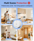No Sweat Photoelectric Smoke Detector, Battery Powered Fire Alarm For Home Safety, UL Certified Compact in bedroom, kitchen, living room, hallway.